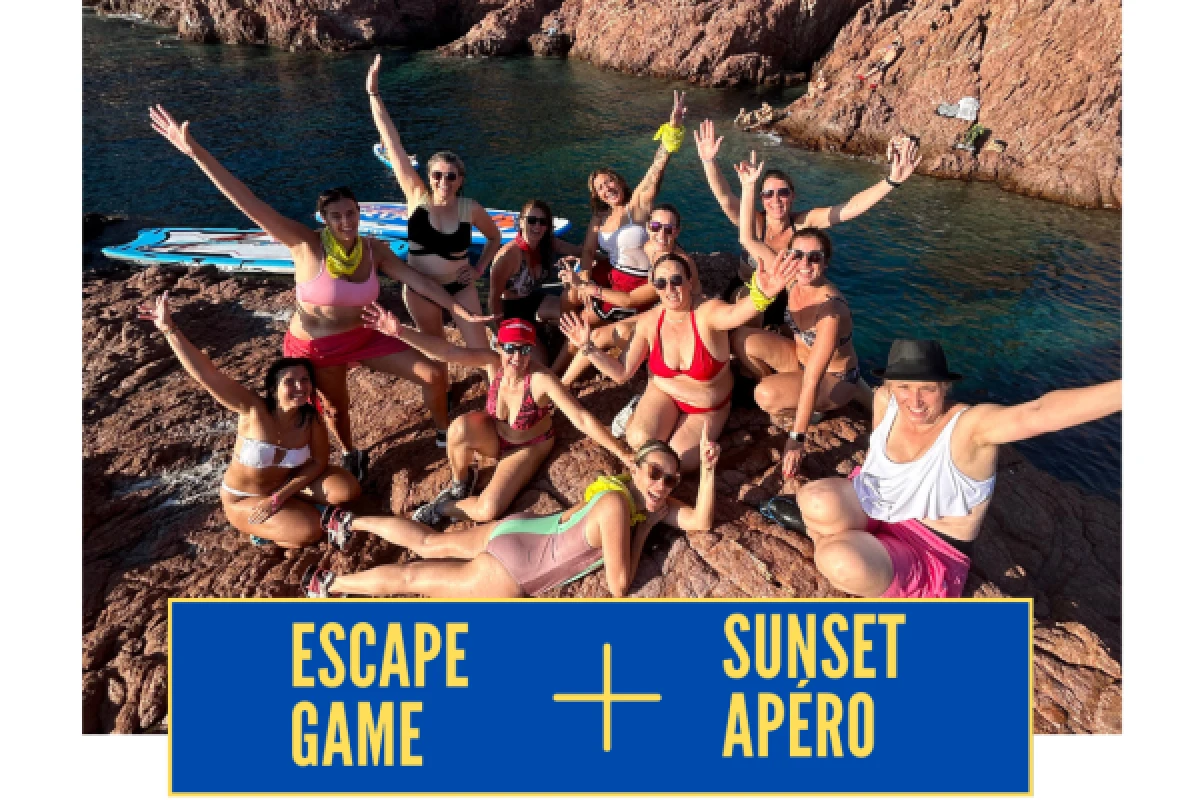 PROMO - Combo CHILL & FUN :  jeu de piste + sunset apéro en paddle géant - Expérience Côte d'Azur