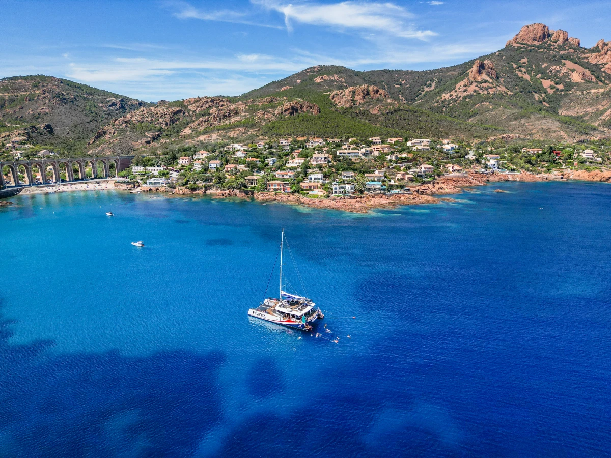 Catamaran Saint Raphaël : Sortie demi journée Cap Dramont et Ile d'Or - Expérience Côte d'Azur