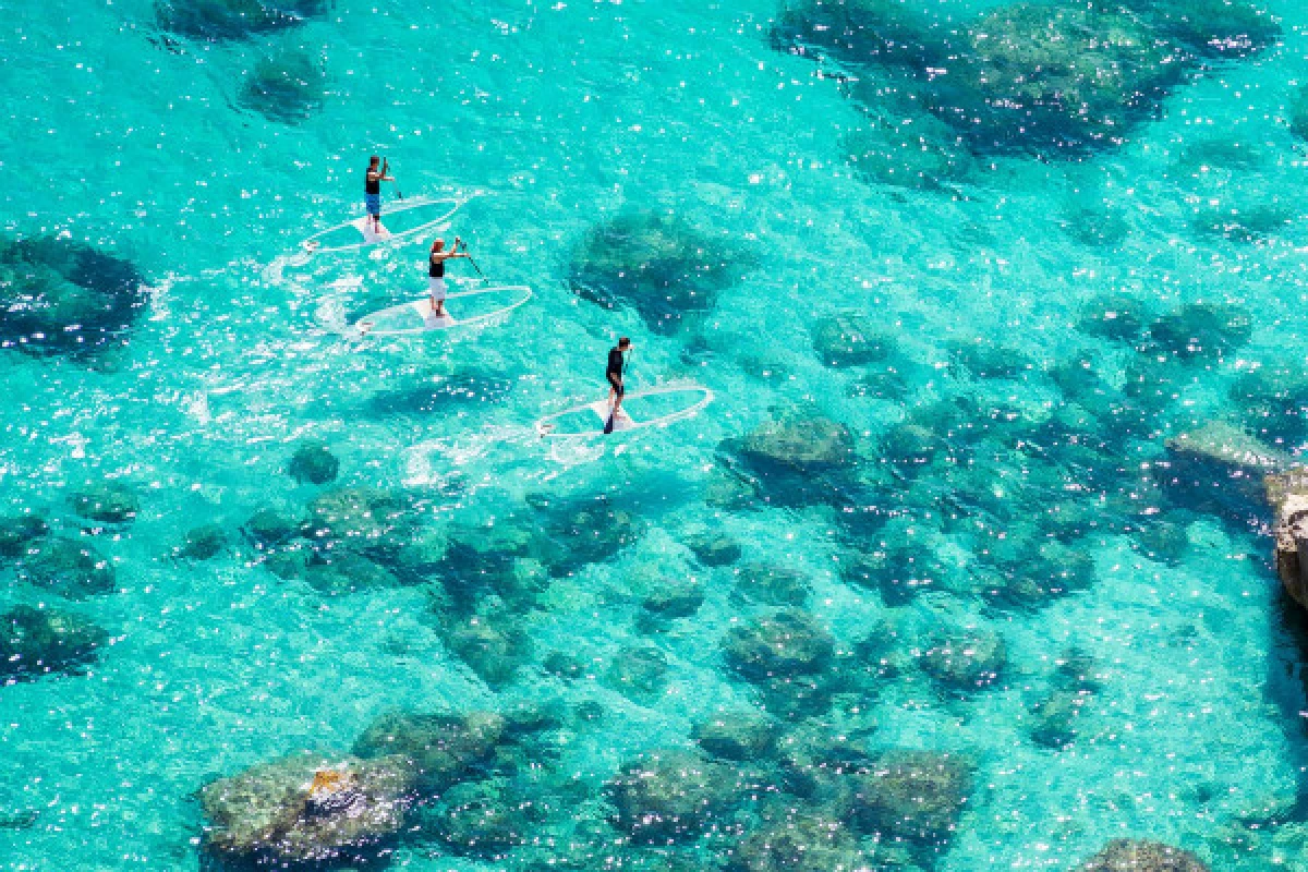 Location de paddle transparent  - plage de la Madrague - Expérience Côte d'Azur